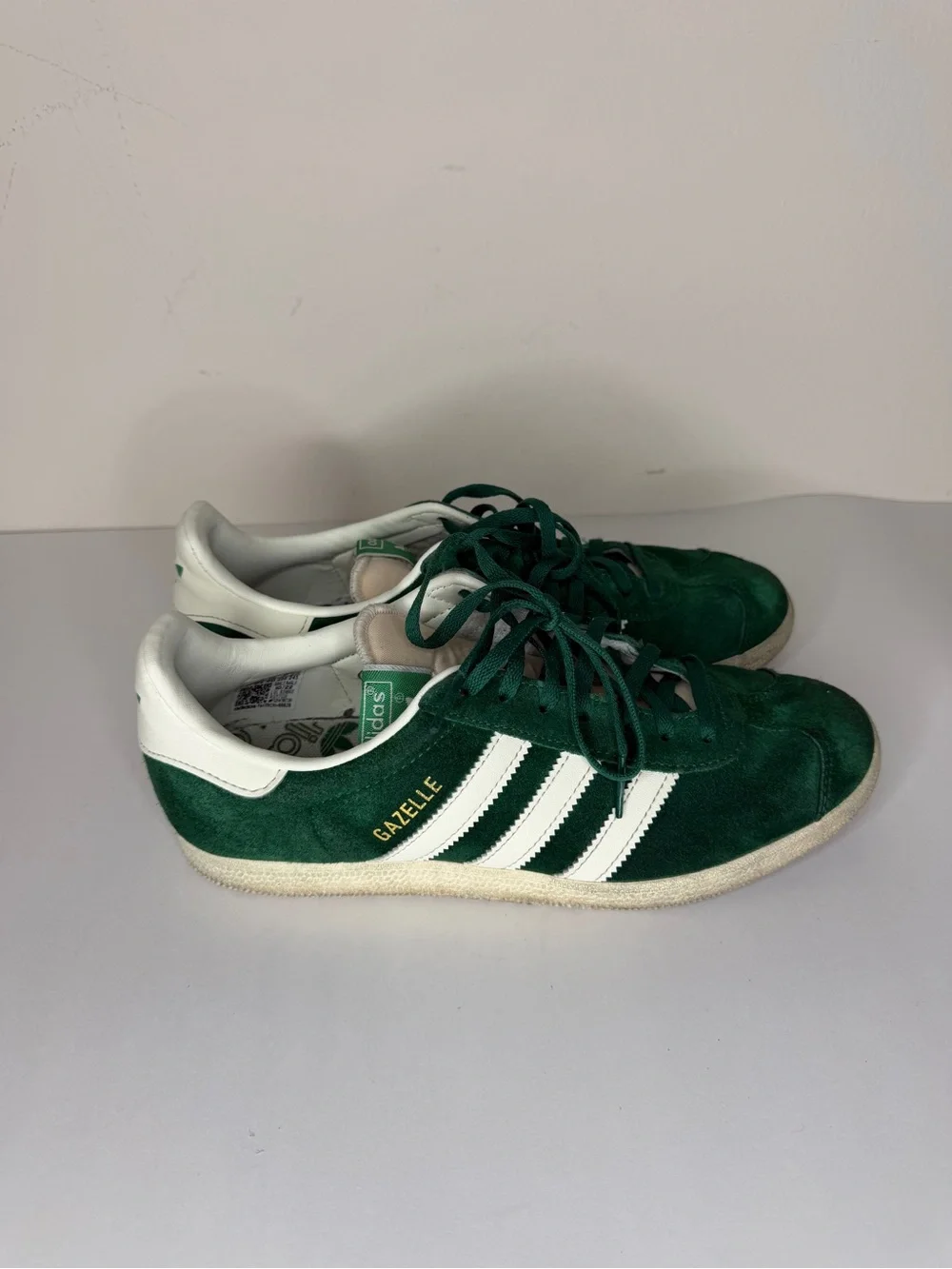 Adidas Originals GAZELLE Shoes Sneaker Men's size 7 Dark  Green Off White GY7338